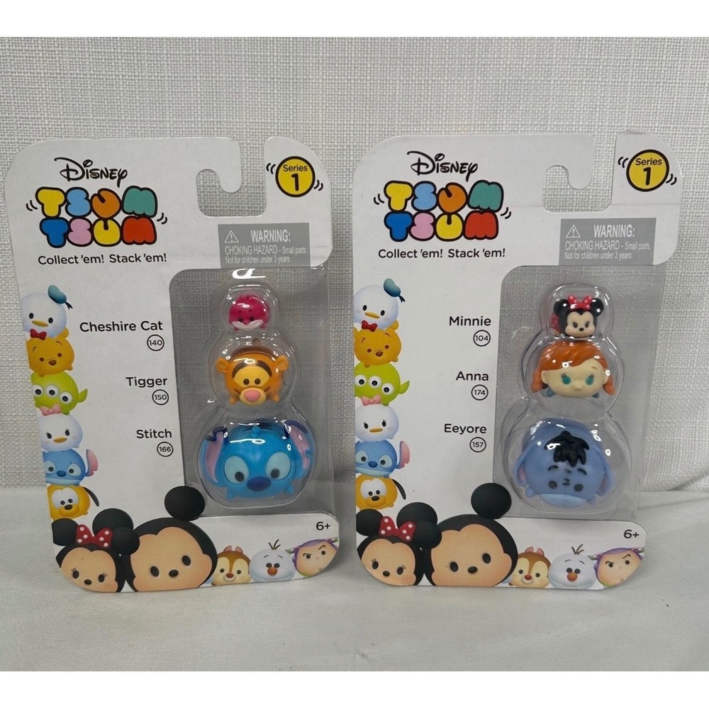Disney Tsum Tsum Series 1 Jakks Pacific 3-Pack Lot Stitch Eeyore Minnie Tigger
